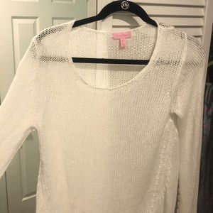 lilly pulitzer white knit crewneck